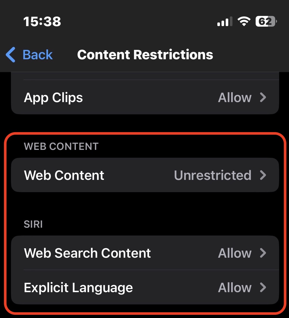 iphone cpr web content parental controls