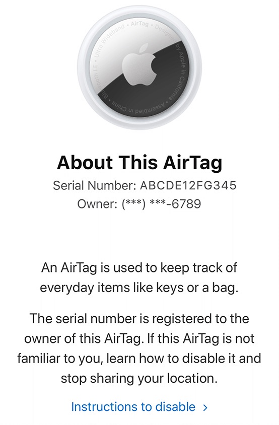 iphone lost airtag