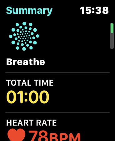 iphone mindfulness breathe results