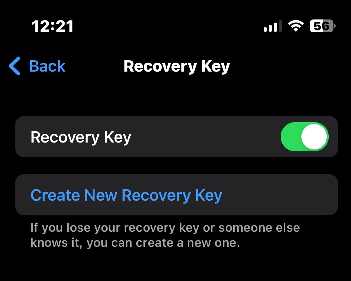 iphone recovery key set