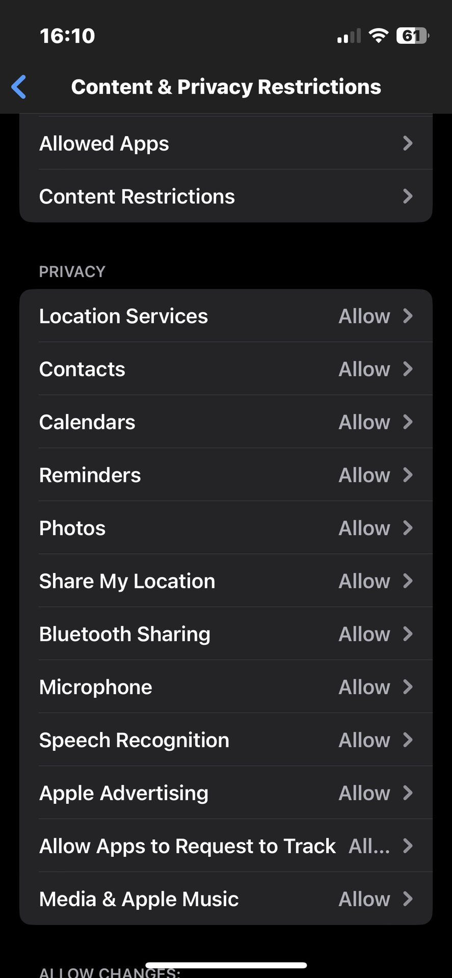 iphone restrictions privacy settings 1