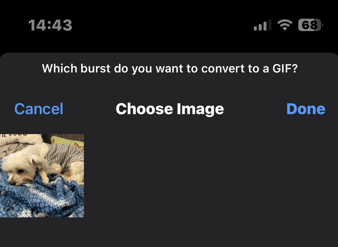iphone shortcuts app choose burst images