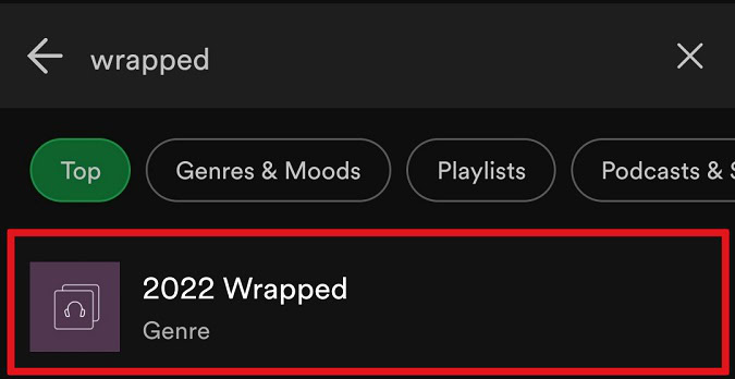 searching wrapped in spotify