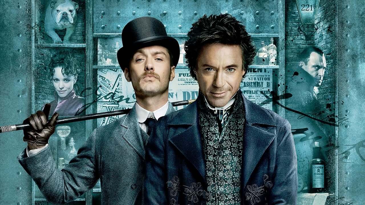 Robert Downey Jr dan Jude Law di Sherlock Holmes