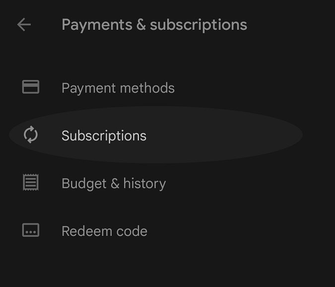 subscriptions button