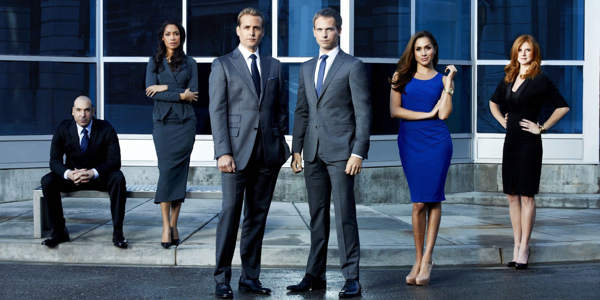 The suited and booted cast of Suits tv show woo