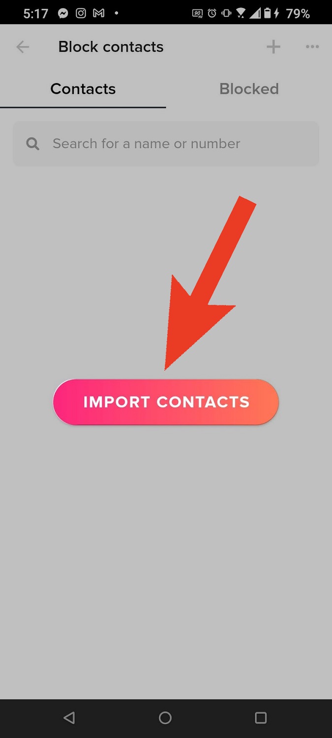Click Import contacts in Tinder