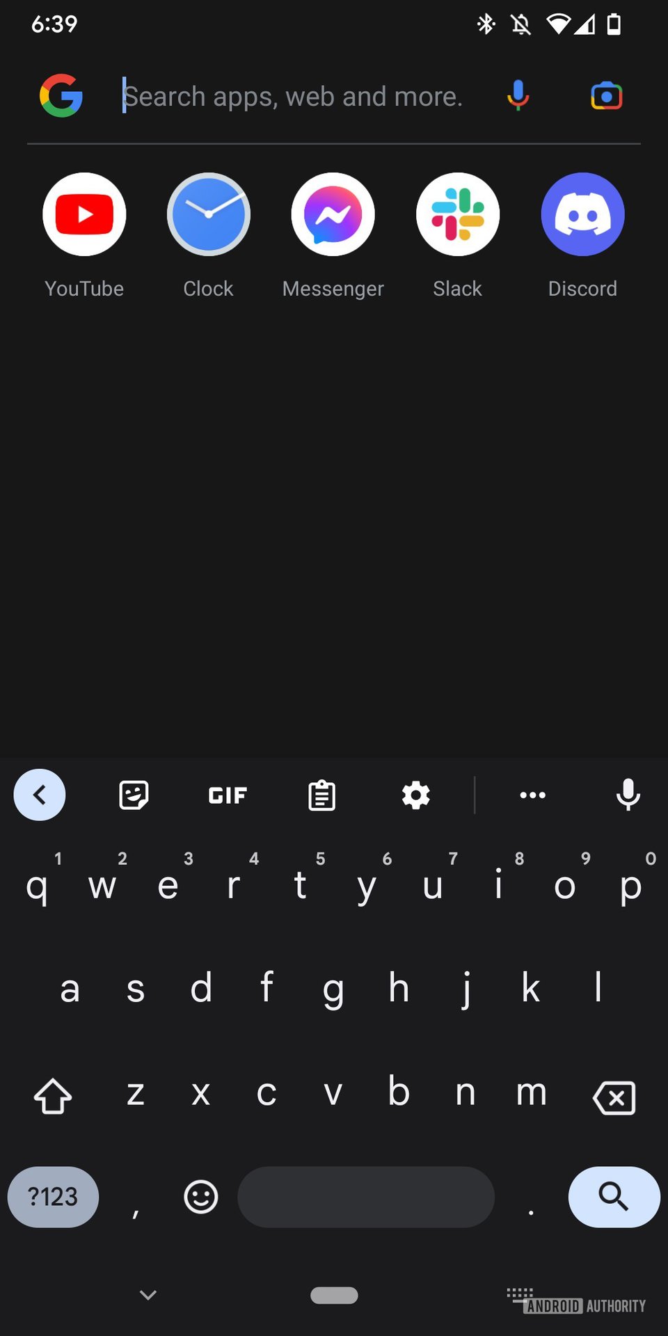 A screenshot of an Android text field showing the keyboard.