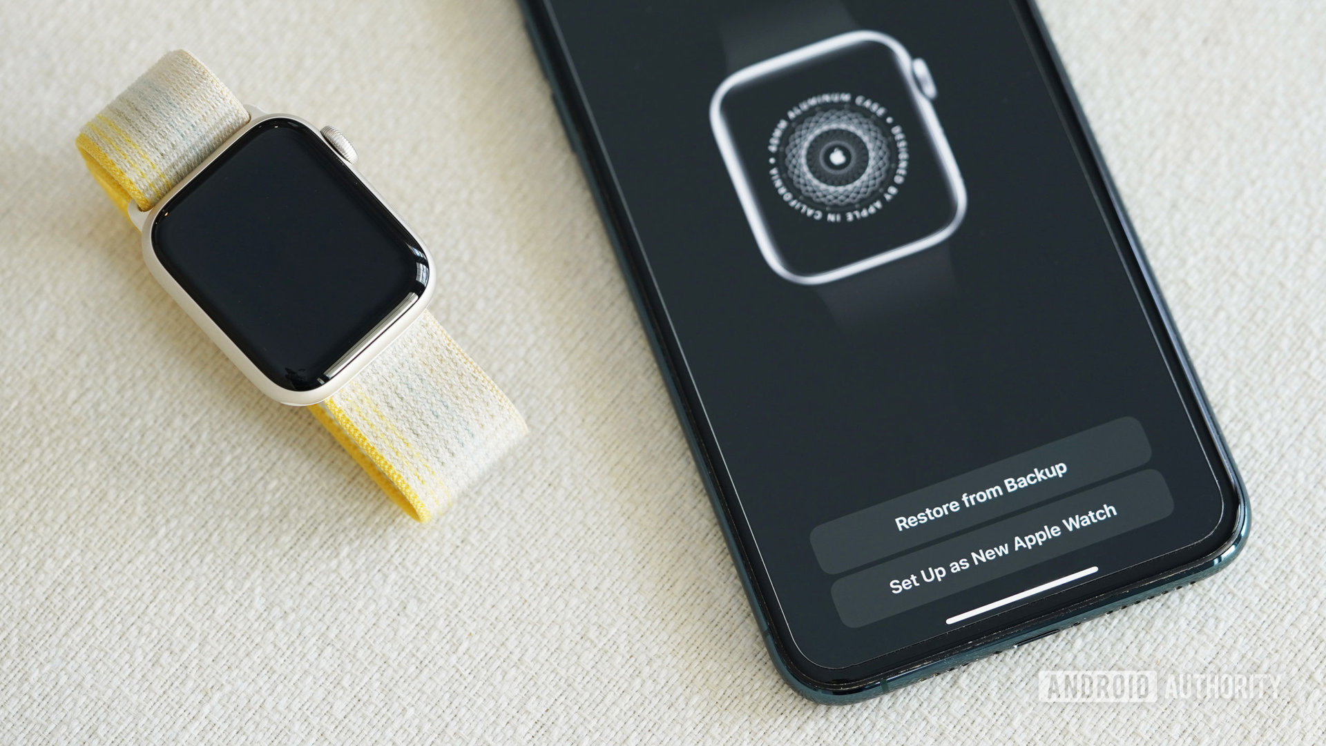 An Apple Watch SE 2 user restores their data from backup.