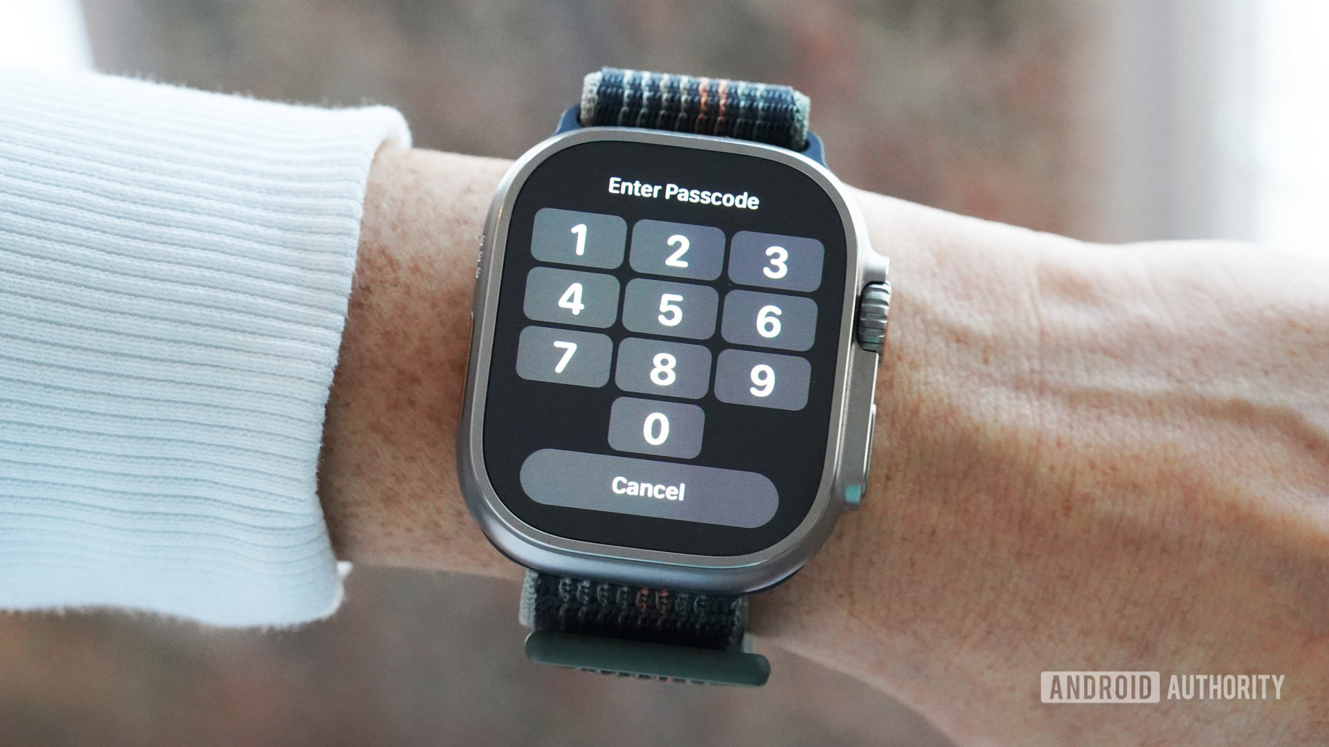 An Apple Watch Ultra user enters a new passcode.