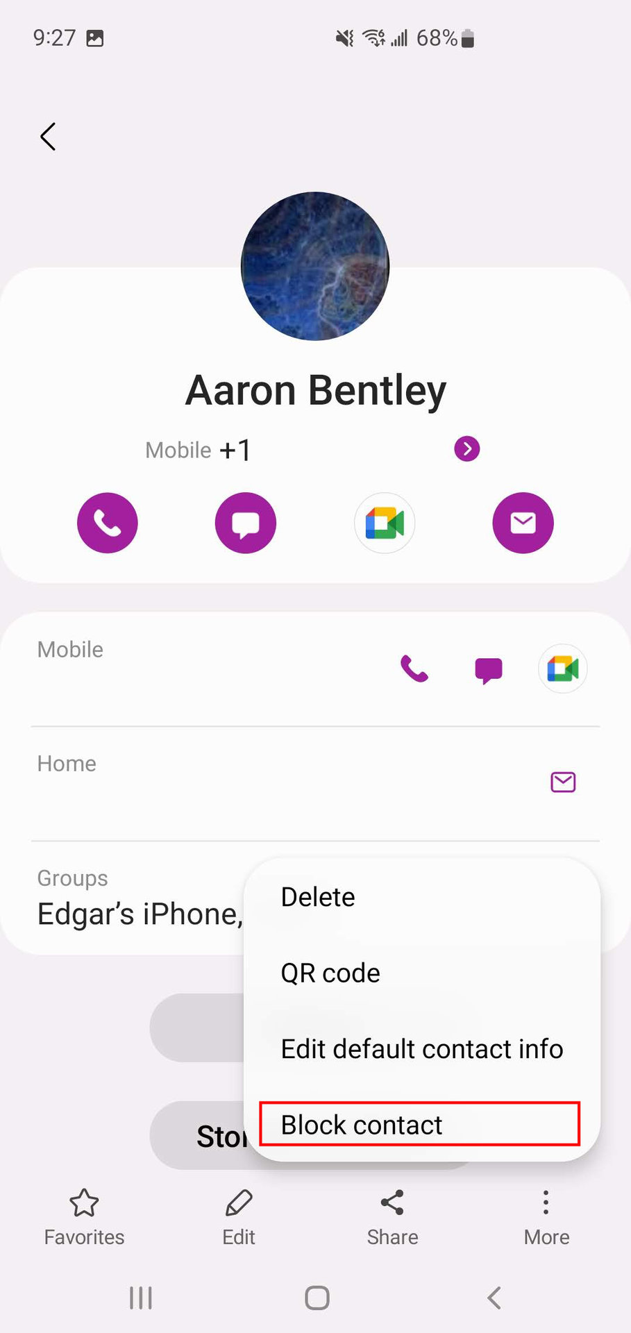 Block a phone number from the Samsung Contacts app 3