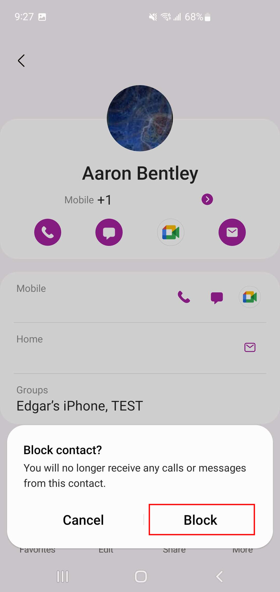 Block a phone number from the Samsung Contacts app 4