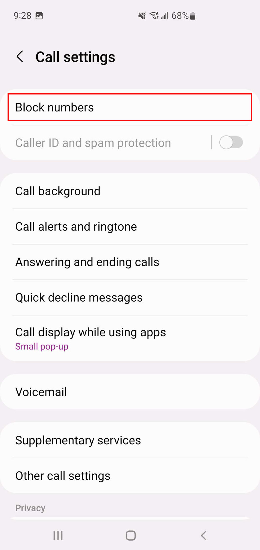 Block a phone number from the Samsung Phone app 3