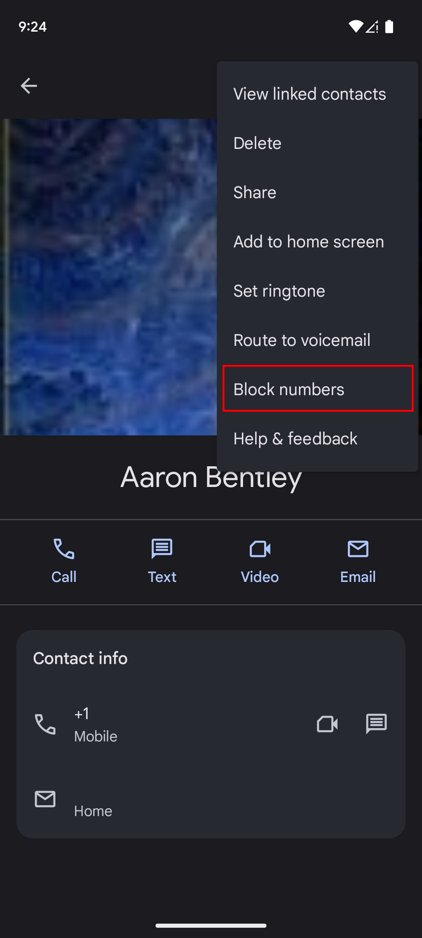 Block contact on Pixel using the Contacts section from the Phone app 3