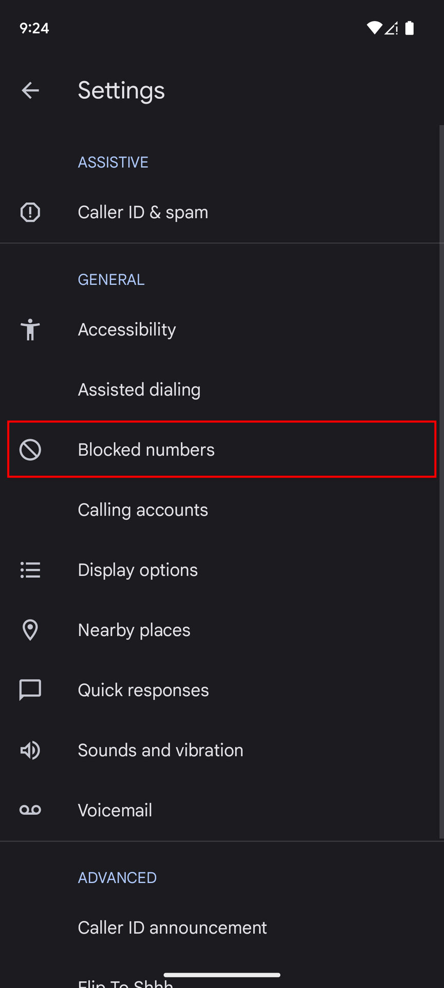 Block contact on Pixel using the Phone app settings 3