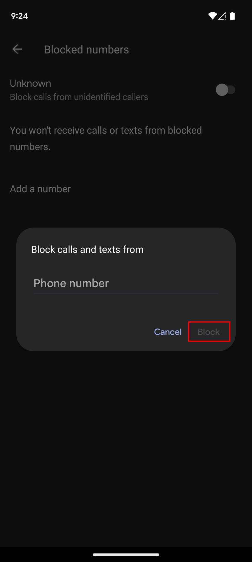 Block contact on Pixel using the Phone app settings 5