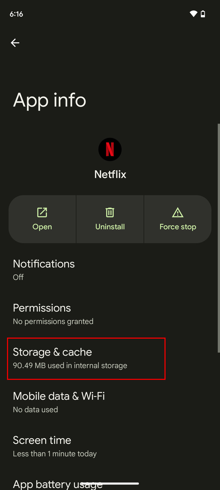 Clear Netflix Android app cache 3