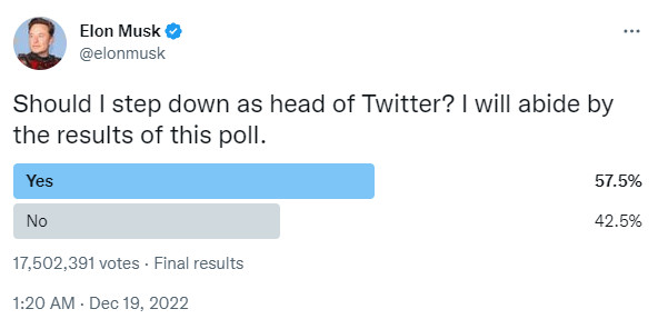 Elon Musk Twitter step down poll