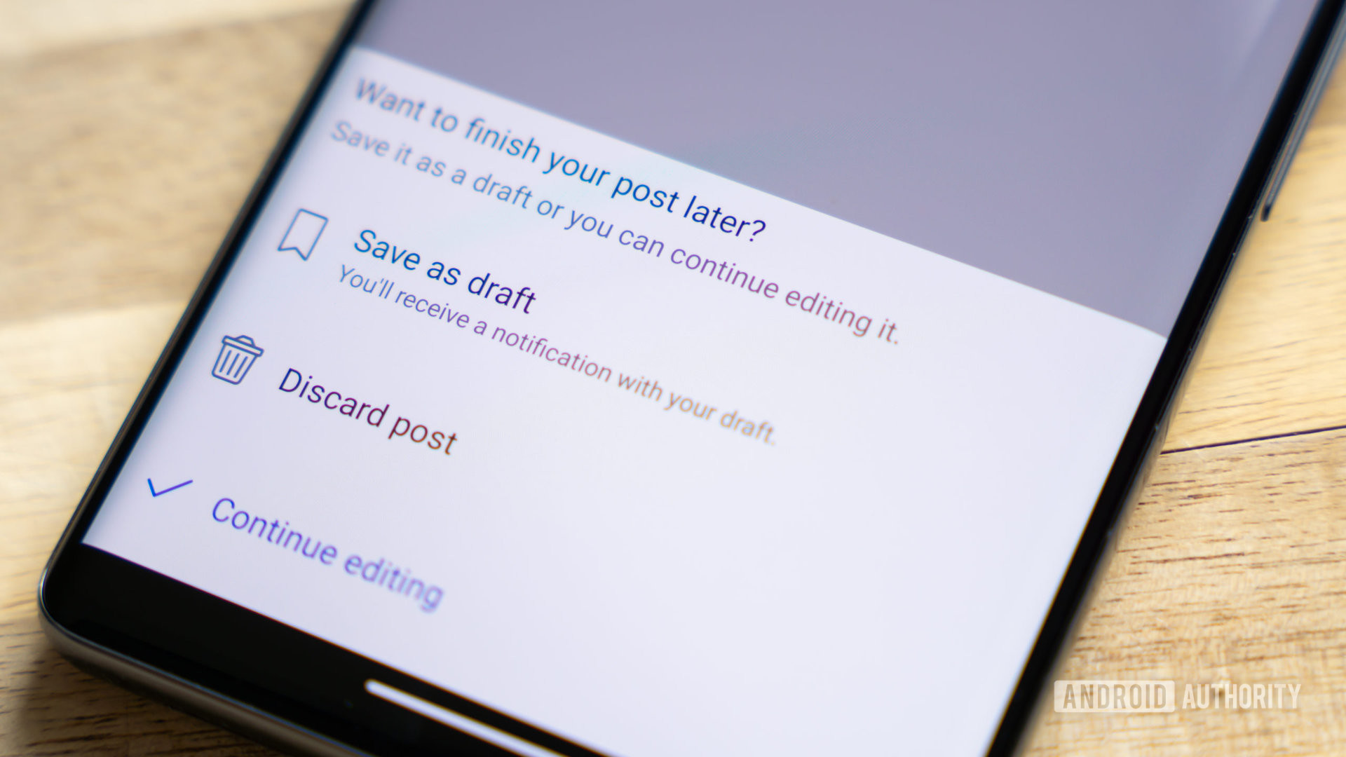Facebook app Drafts on Android stock photo 2