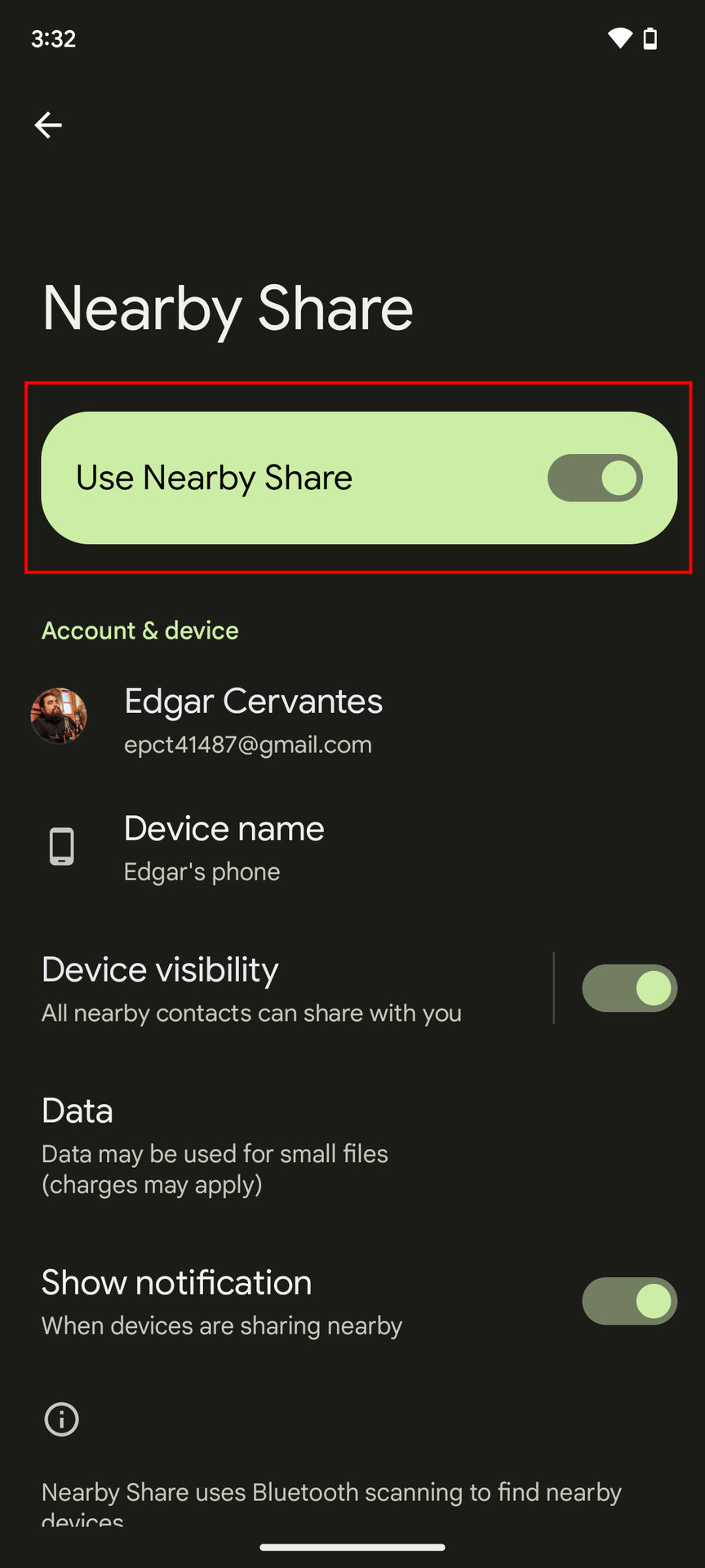 How to activate Nearby Share 4