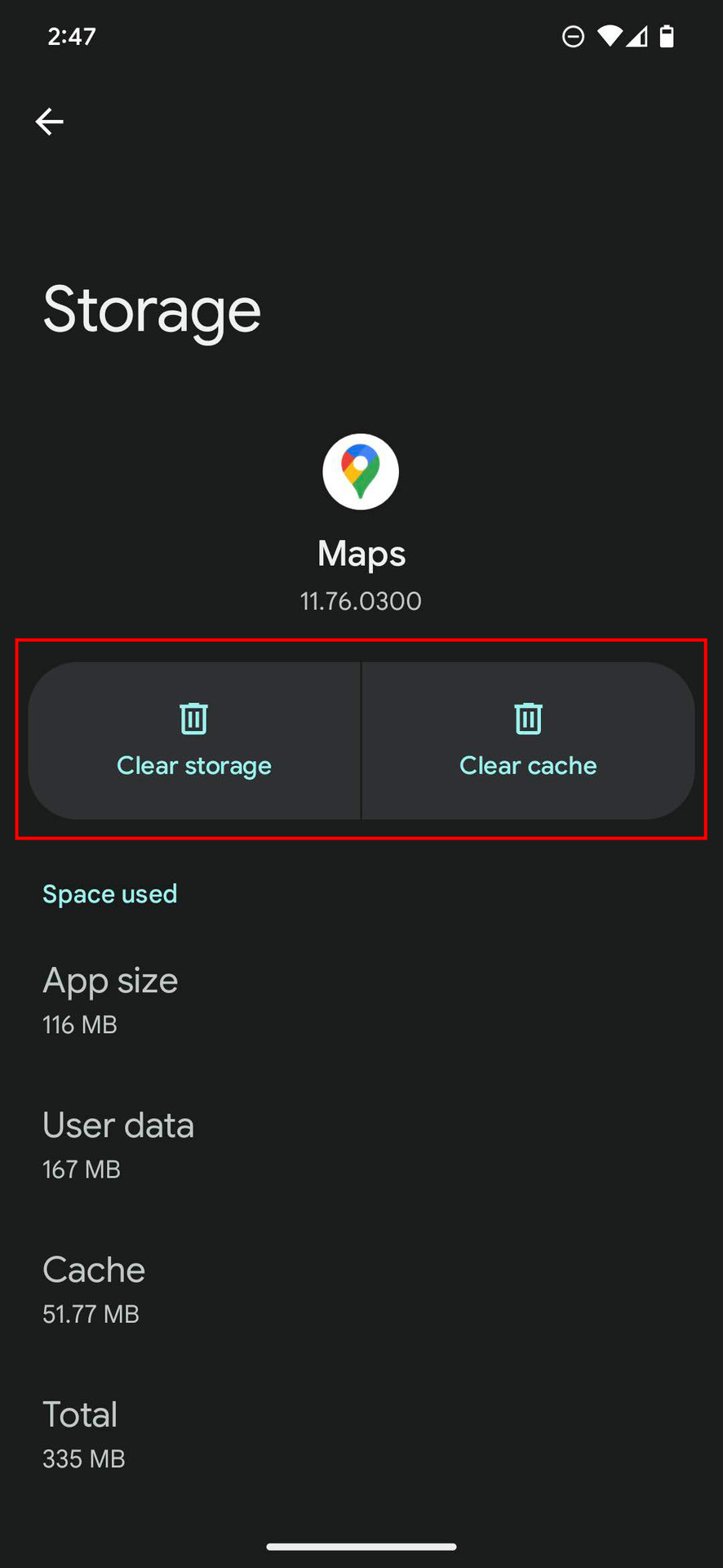 How to clear Google Maps cache on Android 4