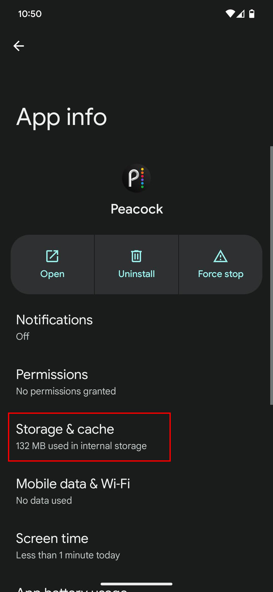 How to clear cache and storage for Peacock TV on Android 3