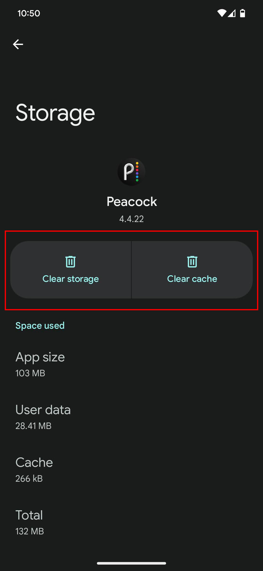 How to clear cache and storage for Peacock TV on Android 4