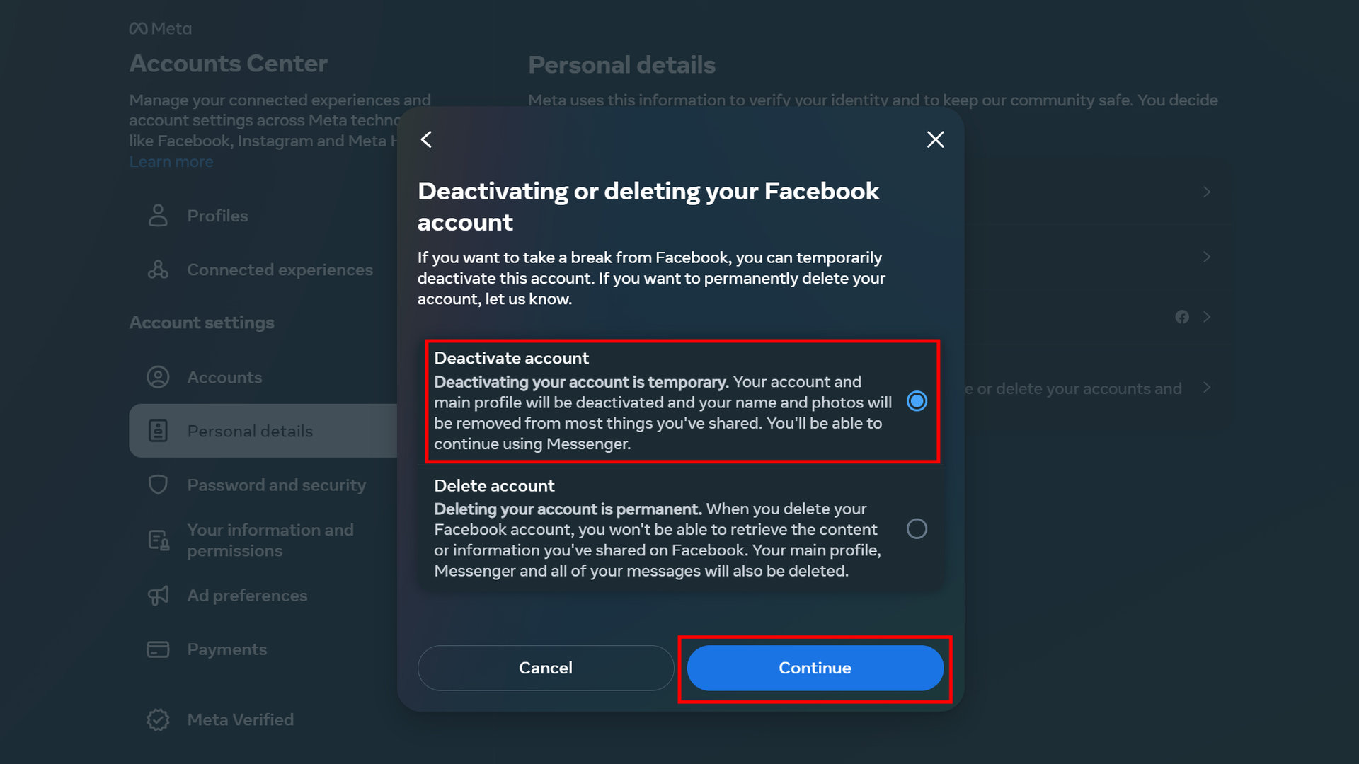 How to deactivate your Facebook account (6)