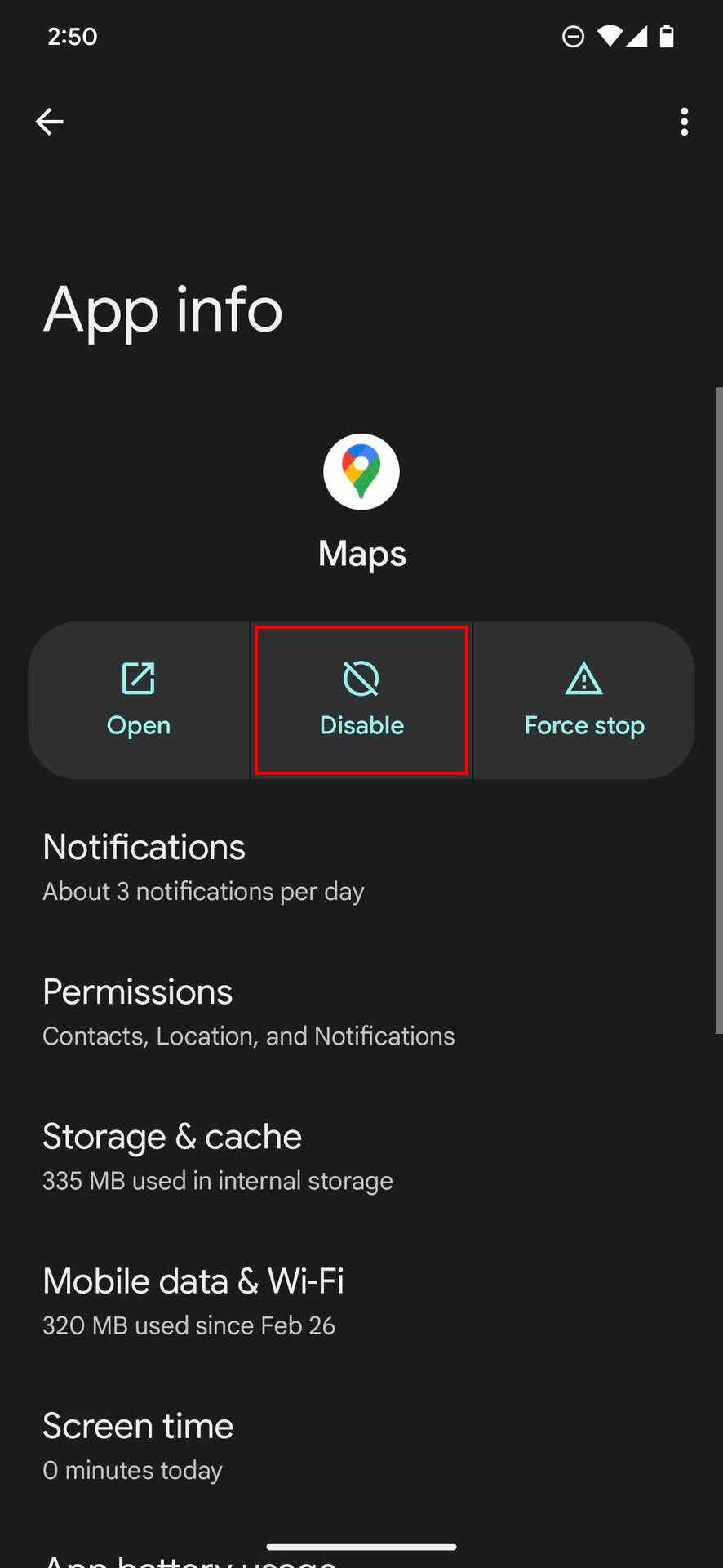 How to disable Google Maps on Android 3