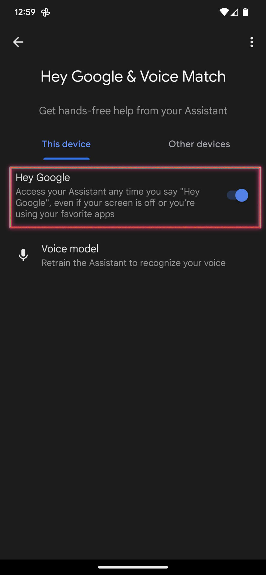 How to enable Hey Google hotword on Pixel 7 6