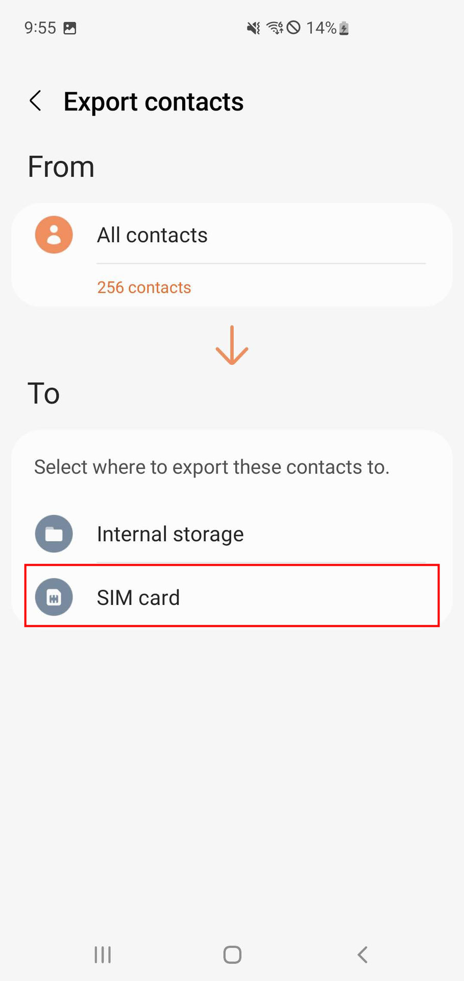 How to export contacts to your SIM card on a Samsung phone 5