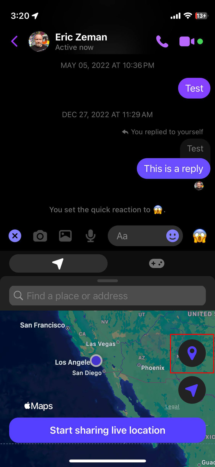 How to send your location on Messenger for iPhone (2)