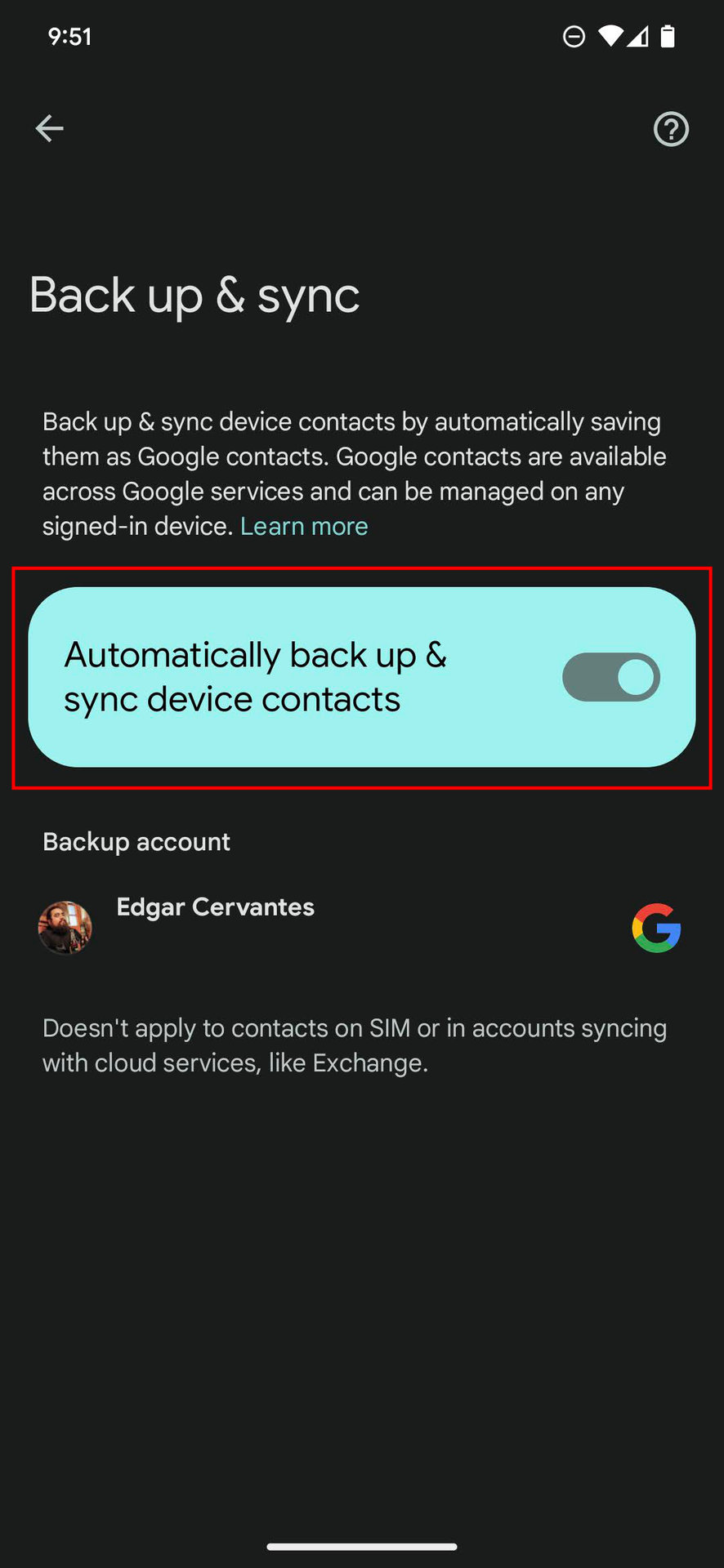 How to set up Contacts syncing to Google on Android 8