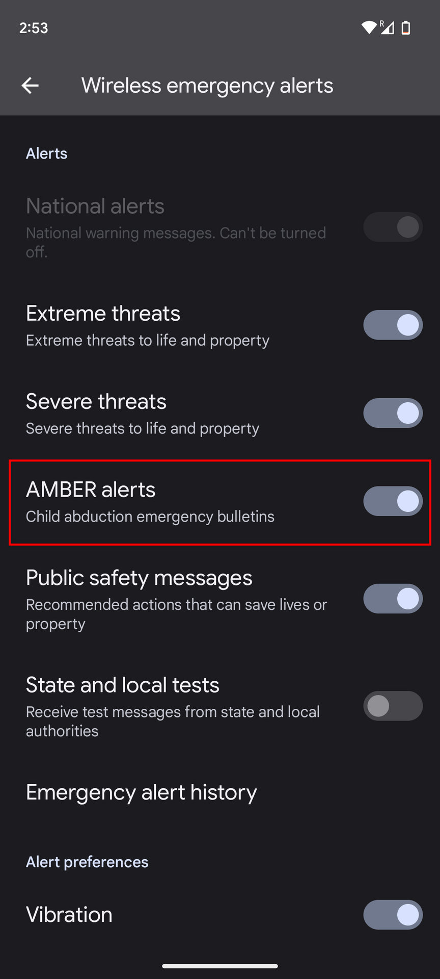 How to turn off amber alerts on Pixel 7 3