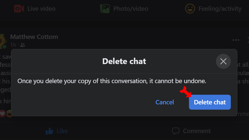 Messenger Delete Website Confirm Conversation Delete