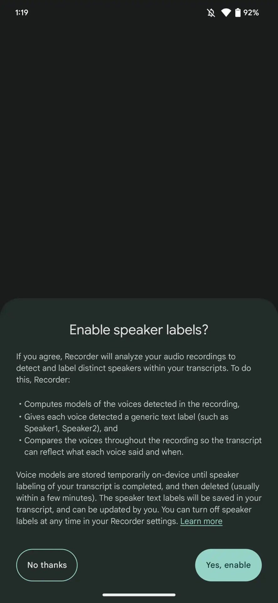 Pixel Recorder Speaker labels 2