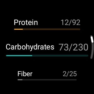 Pixel Watch Screenshot MyFitnessPal Nutrients