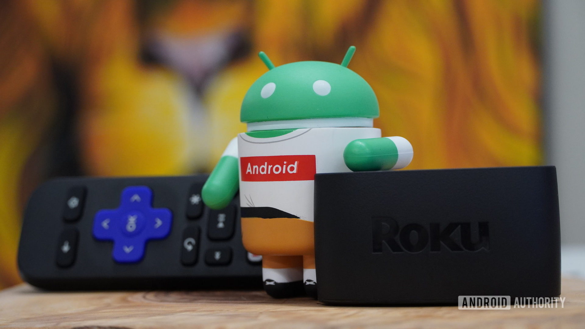 Roku Express with Android figure