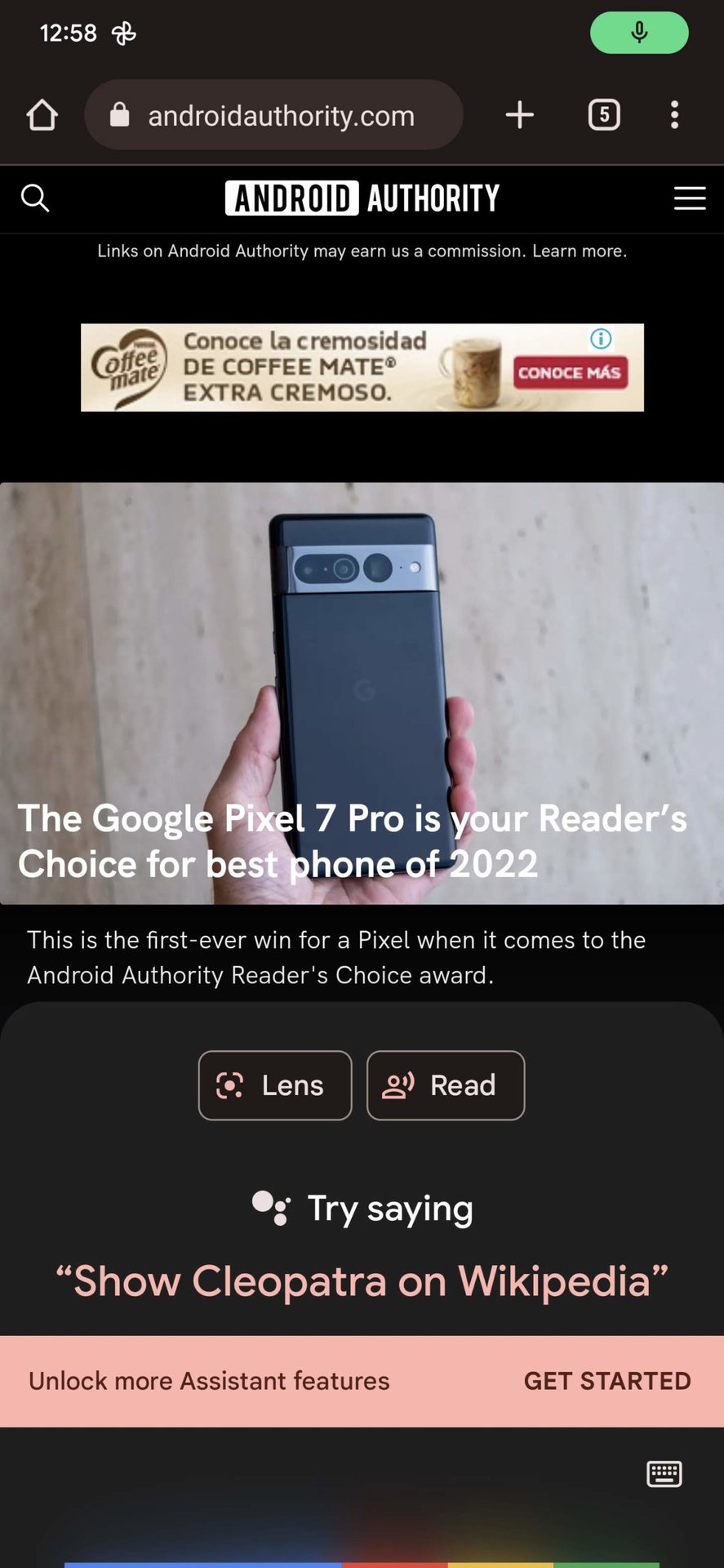 Take a screenshot on Pixel 7 using Google Assistant 2