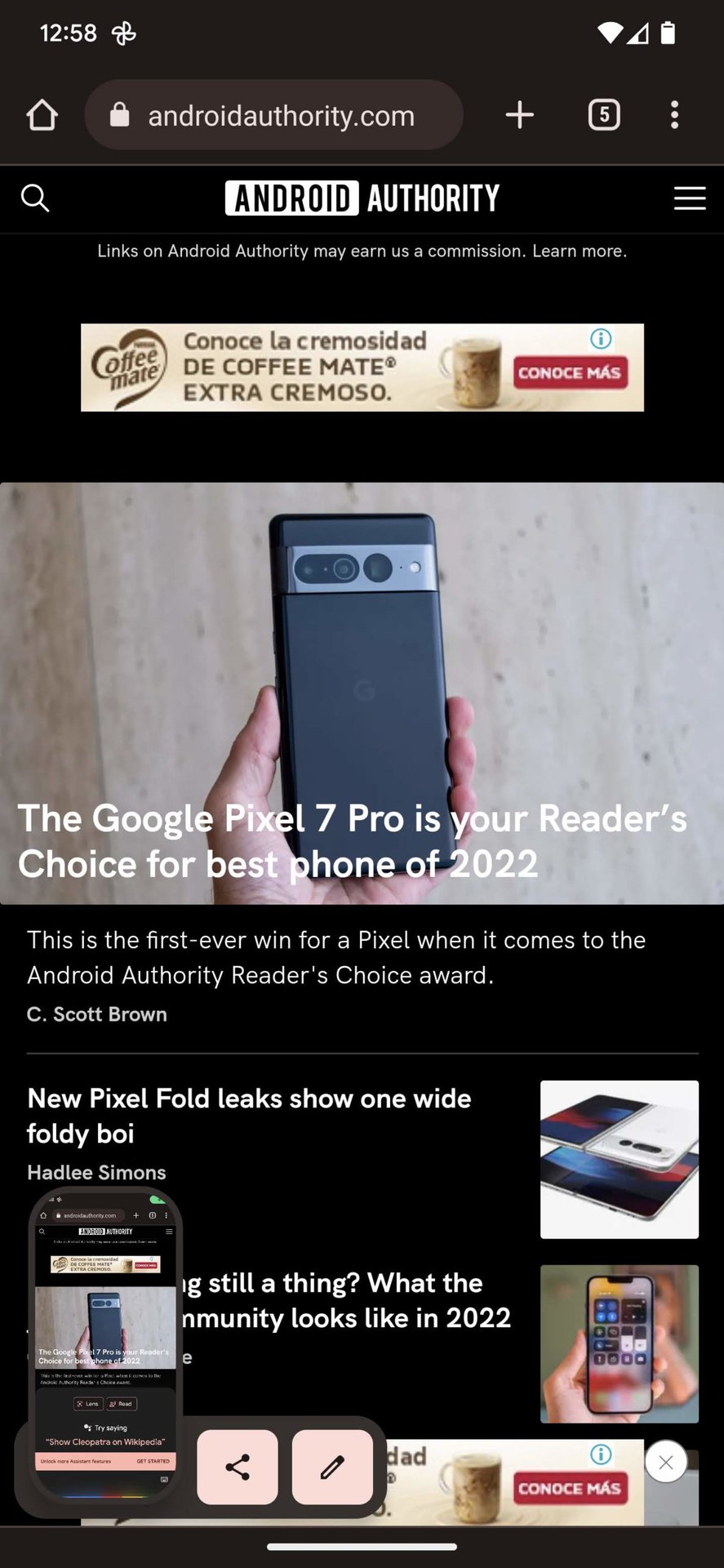 Take a screenshot on Pixel 7 using Google Assistant 3
