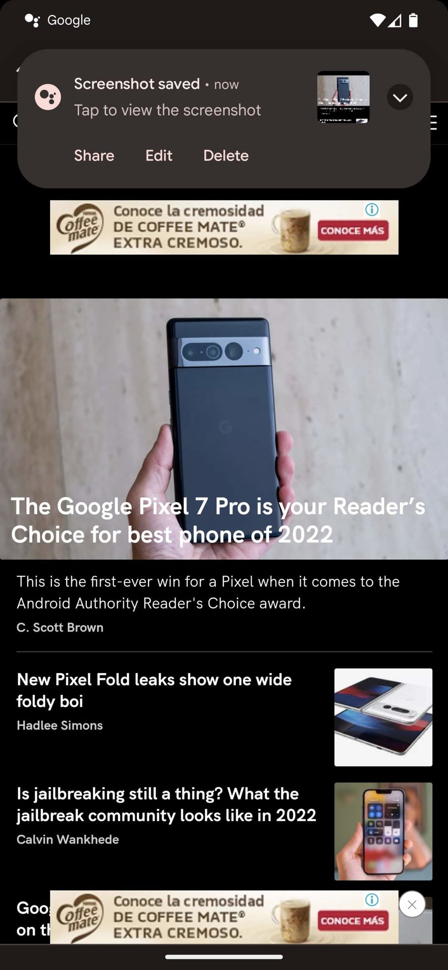 Take a screenshot on Pixel 7 using Google Assistant 4