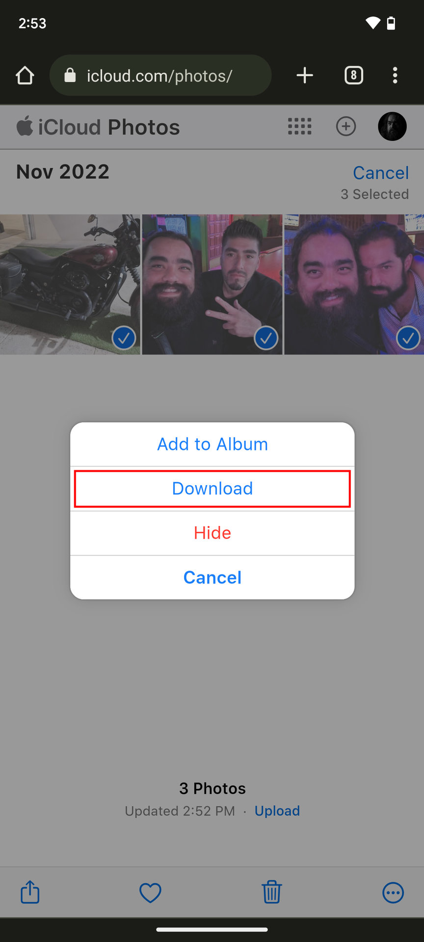Transfer photos from iPhone to Android using iCloud 3
