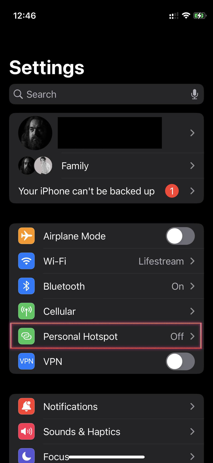 Turn on hotspot on iOS 1