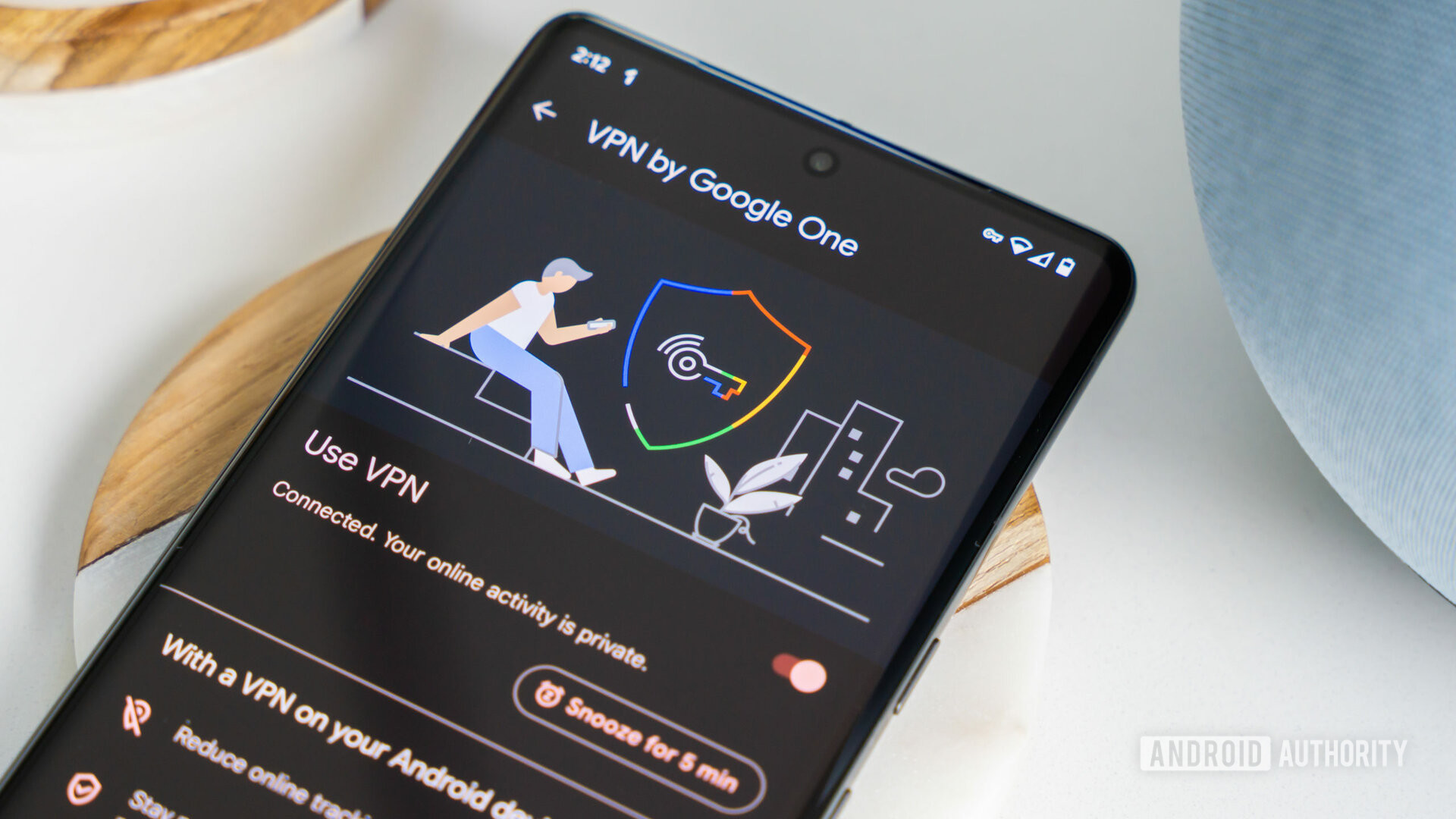 Pixel 7 Pro'da Google One'dan VPN stok fotoğrafı 3