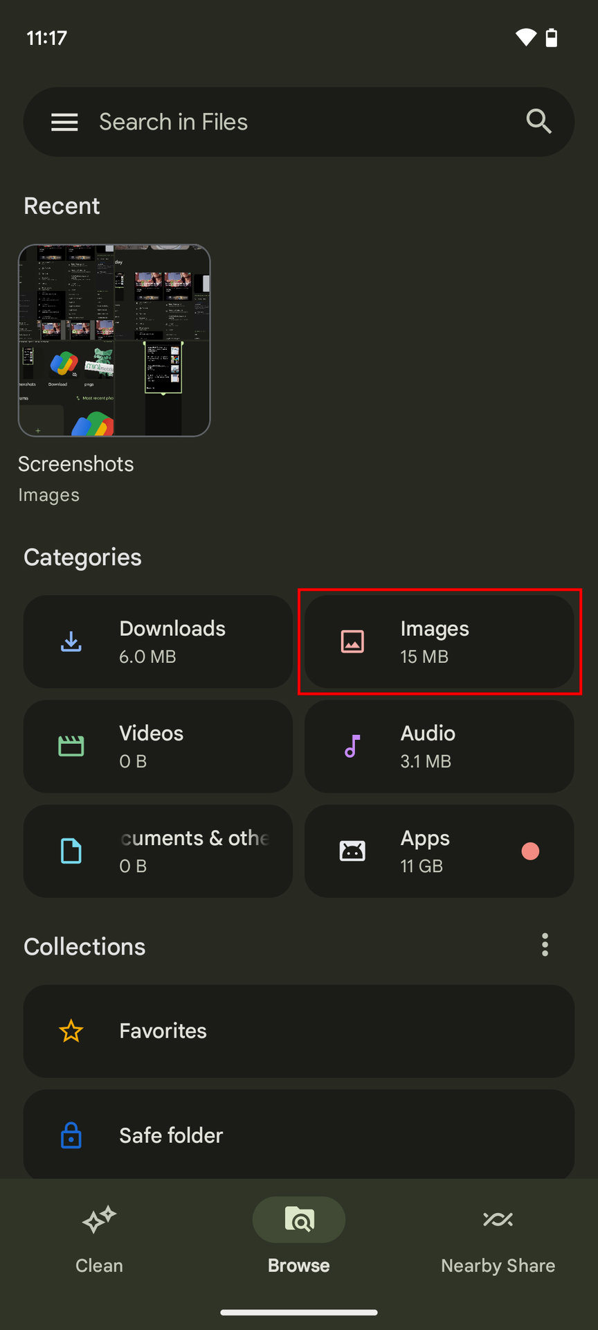 Where to find screenshots using the Files app 1