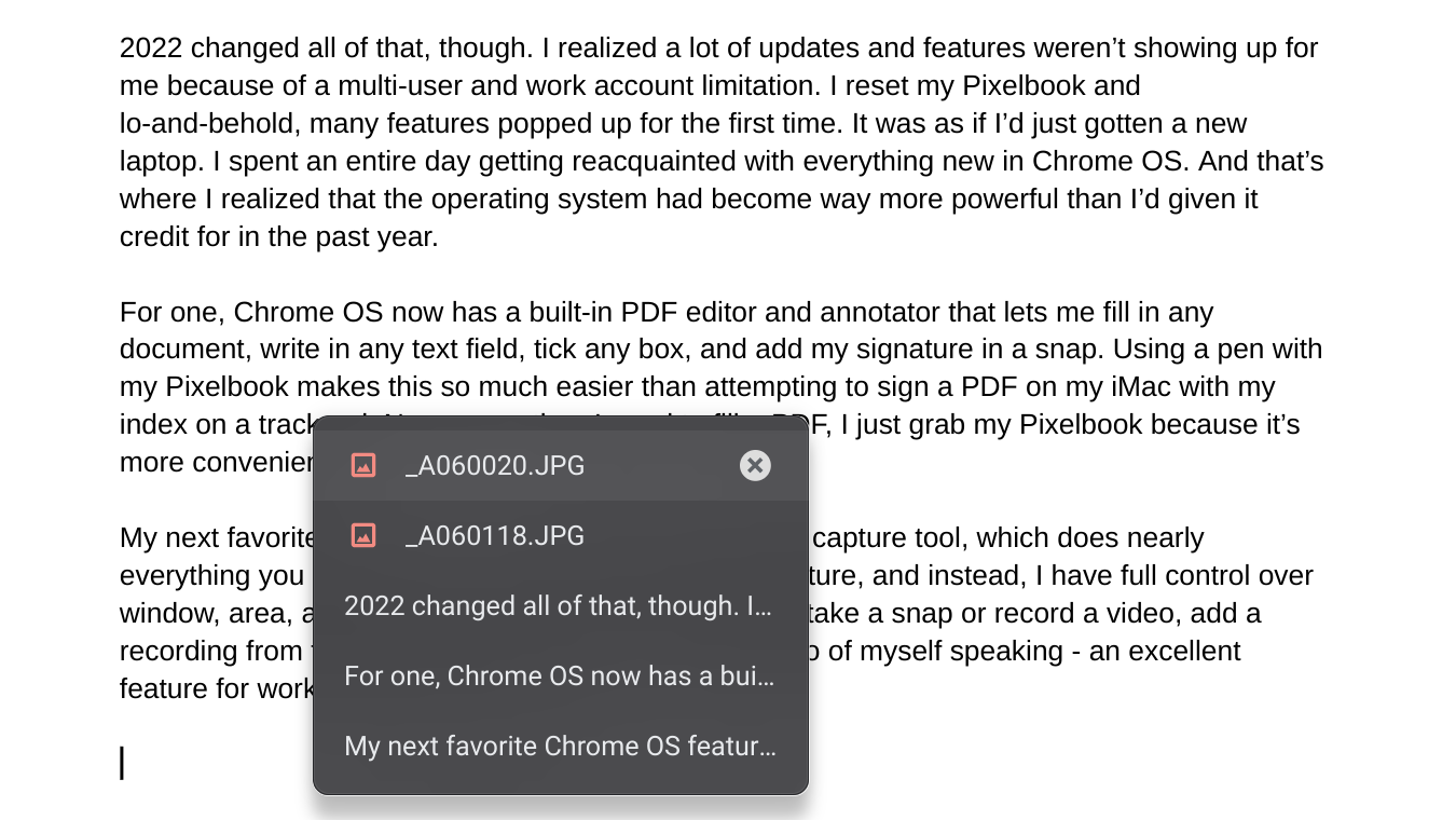 chrome os clipboad history