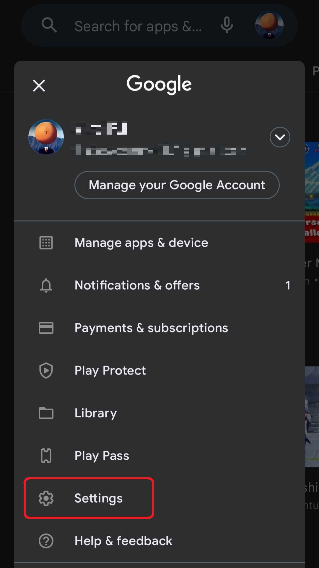 google play settings