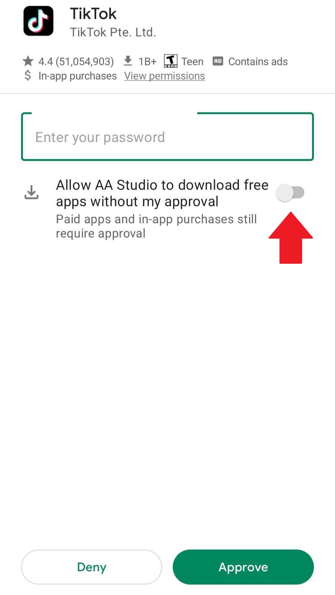 google play store parental approval