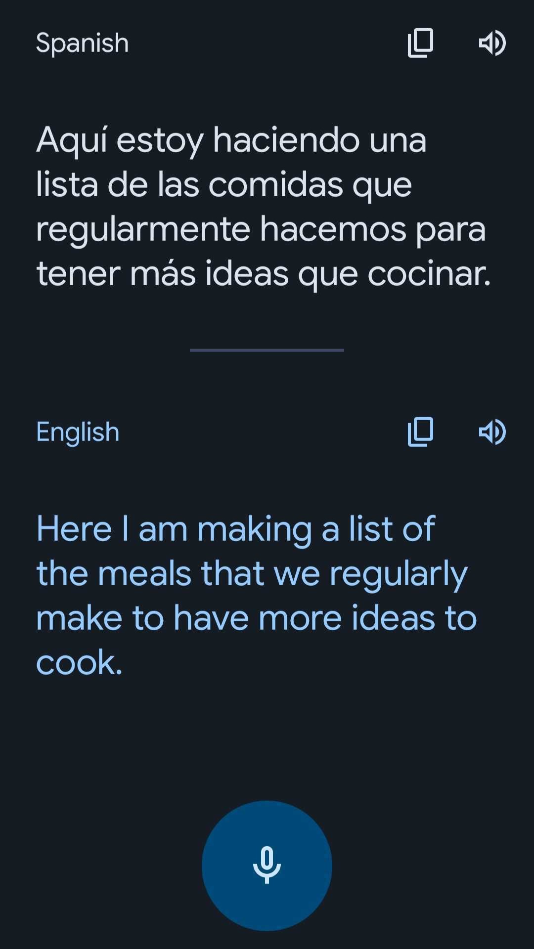 google translate conversation example