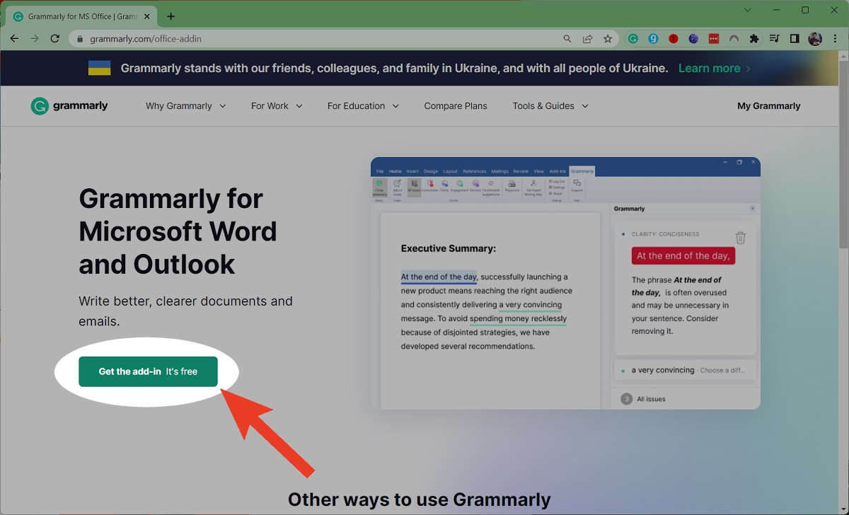 grammarly for word and outlook site
